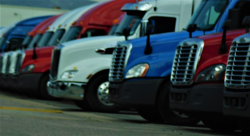 Logistics company semi trucks